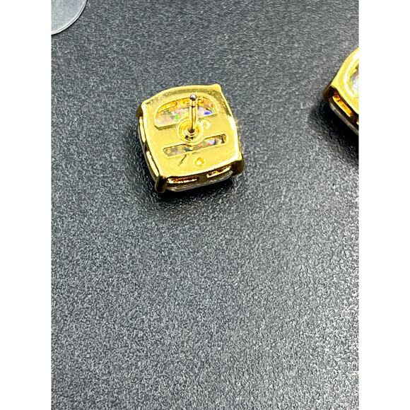 Kate Spade New York Gold Tone White Silver Glitter Sm Square Stud Earring - Picture 6 of 11